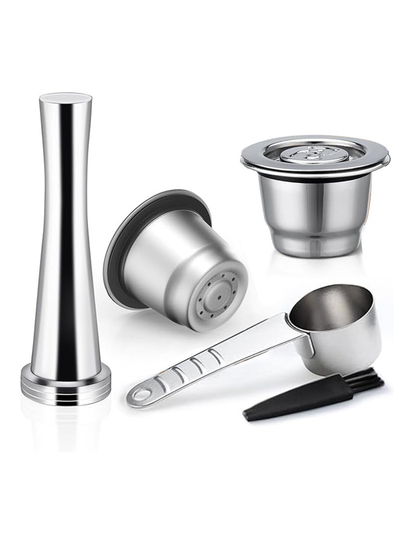 Stainless Steel Refillable Coffee Espresso Capsules, Reusable Coffee Pods With Reusbale Lid Compatible with Nespresso Original Line Brewers 4Y Crema New Generation - Image 1